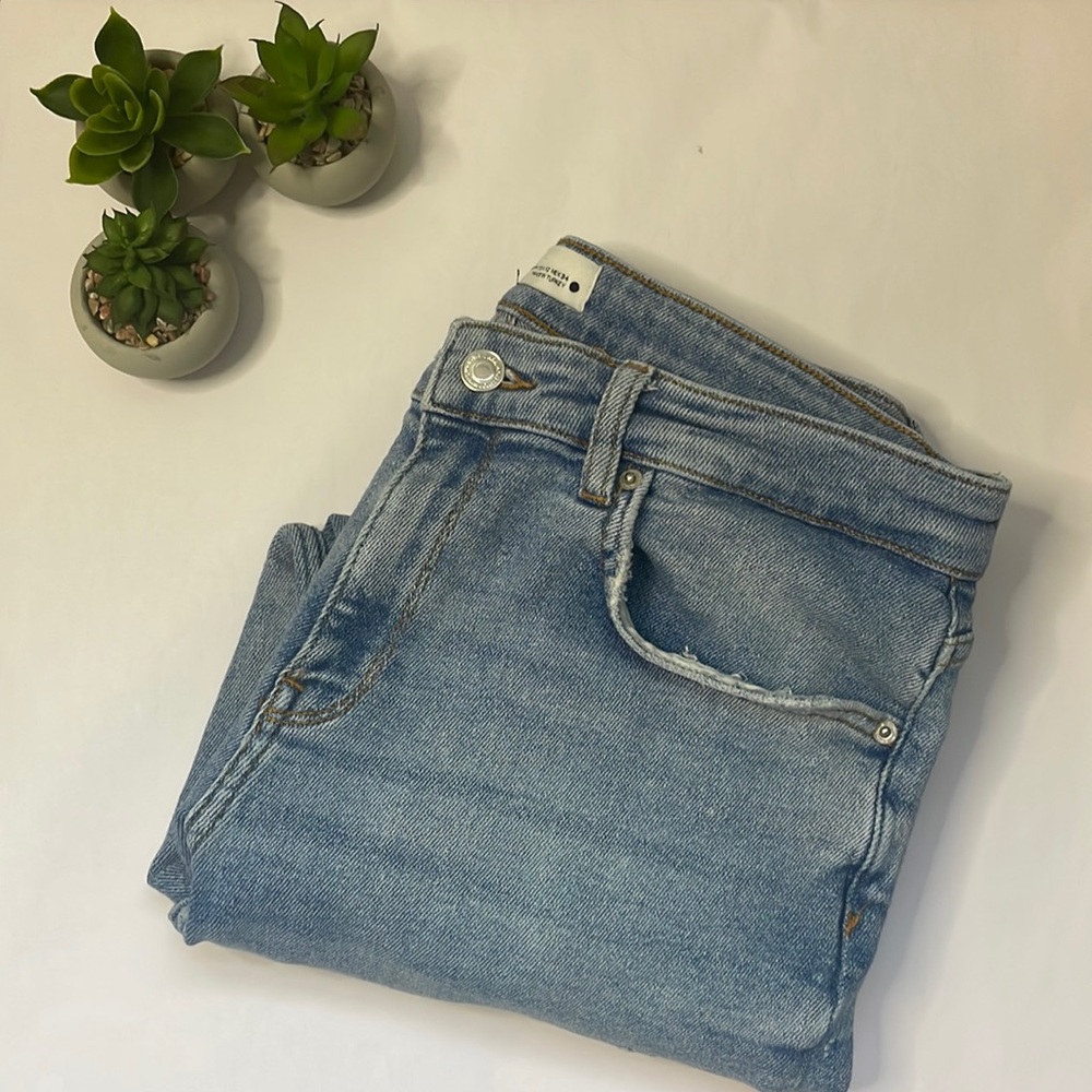 Zara Light Blue Ankle & Cropped Jeans